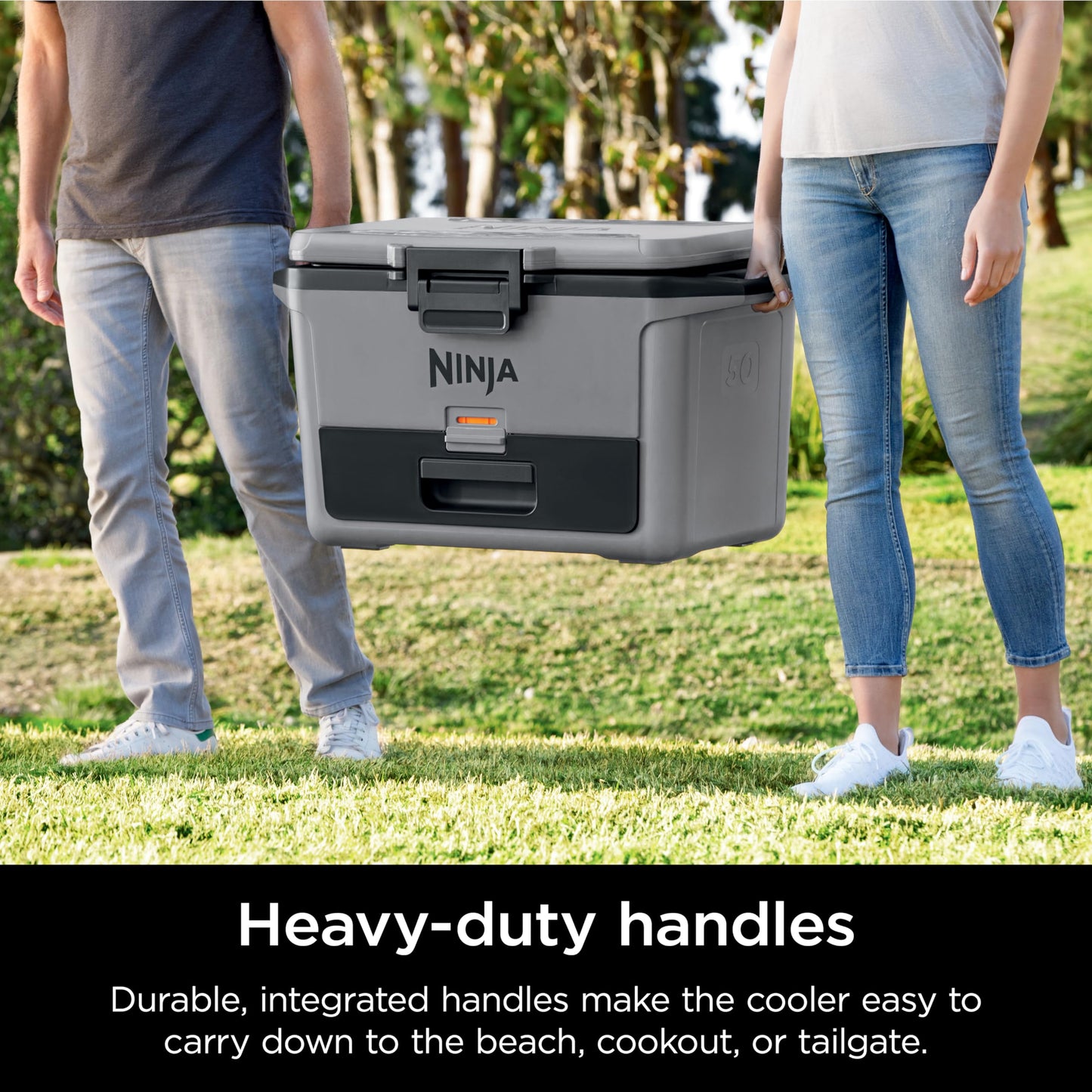 Ninja FB151GY FrostVault 50qt Hard Cooler with Dry Zone, Integrated Fridge-Temp Dry Storage Drawer, Premium Heavy-Duty Insulated Cooler, Keeps Ice for Days, Slate Gray