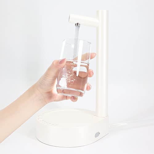 Myvision Dispensador de botellas de agua de escritorio, bomba de botella de agua portátil para botellas universales, bomba de jarra de agua con carga USB, interruptor de botella de agua (blanco)