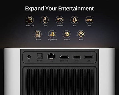 Dangbei Neo Proyector Inteligente, Proyector Portátil con Licencia Oficial de Netflix con WiFi y Bluetooth, Proyector de Películas Nativo Compacto 1080P, HDR10, Keystone Automático, Enfoque Automático, Altavoces Dolby Audio 2x6W