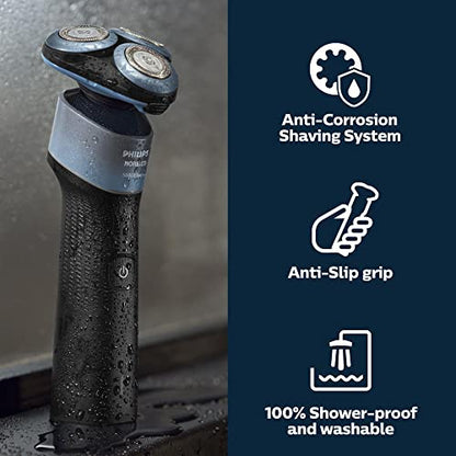 Philips Norelco Exclusive Shaver 5000X, afeitadora recargable en seco y húmedo con recortador de precisión y bolsa de almacenamiento, X5006/85