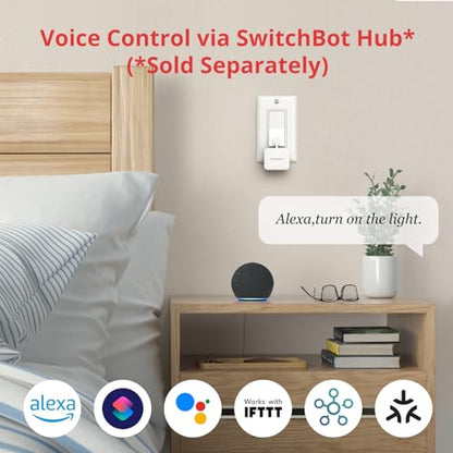 PRODUCTO 619 Pulsador de botón de interruptor inteligente  - Fingerbot Bluetooth para interruptor basculante/botón unidireccional, interruptor de luz automático, temporizador y control de aplicación, funciona con Alexa cuando se combina con SwitchBot Hub