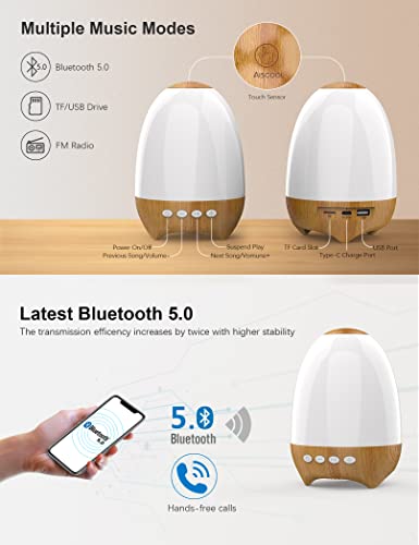 Altavoz Bluetooth con luz nocturna táctil, lámpara de mesita de noche regulable de 3 niveles, lámpara RGB que cambia de 7 colores para dormitorio, lámpara de noche LED con puerto de carga rápida tipo C, el mejor regalo para adolescentes, niñas y adultos