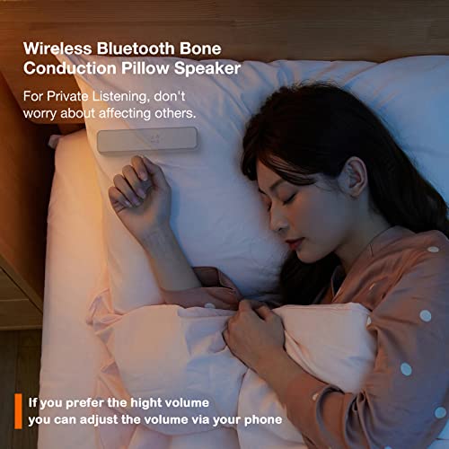 PRODUCTO 370 Lopuion Altavoz de almohada Bluetooth para dormir, mini altavoz de almohada de conducción ósea con graves estéreo, auriculares Bluetooth para dormir profundo, altavoz de almohada portátil con control de volumen, color gris