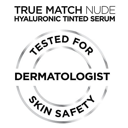 L'Oréal Paris Cosmetics True Match Nude Hyaluronic Tinted Serum El primer suero con color con 1% de ácido hialurónico Instantáneamente la piel luce más brillante, uniforme y se siente hidratada Cuidado de la piel, Medio claro 3-4,1 fl. onz.