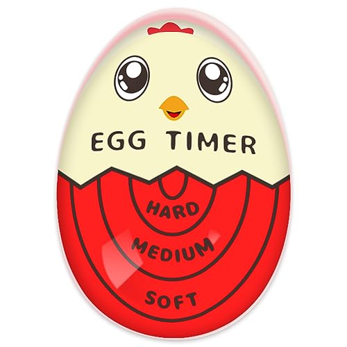 PRODUCTO 33 Lasubst Temporizador de Huevos para hervir Huevos Temporizador de Huevos Duros Suaves que Cambia de Color cuando Está Hecho,Rojo
