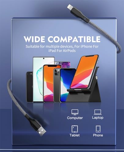 PRODUCTO 352 Magtame Cable cargador para iPhone, cable Lightning magnético en espiral de 3.3 pies, cargador para iPhone, carga rápida, certificado MFi, compatible con iPhone 14/13/12/11 Pro Max/XS MAX/XR/XS/X/8/7 Plus iPad AirPods