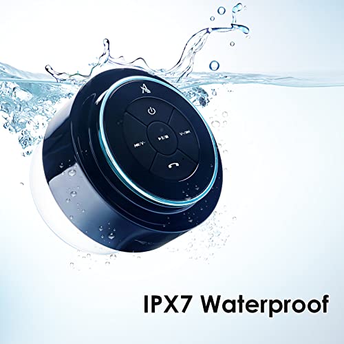 XLeader, altavoz de ducha actualizado, altavoz inalámbrico Bluetooth impermeable certificado IPX7, regalos electrónicos para niñas, niños, hombres, mujeres y niños, mini altavoz portátil de 5 W con ventosa y micrófono para baño