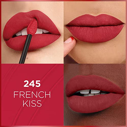 L’Oréal Paris Infallible Matte Resistance Liquid Lipstick, up to 16 Hour Wear, French Kiss 245, 0.17 Fl Oz