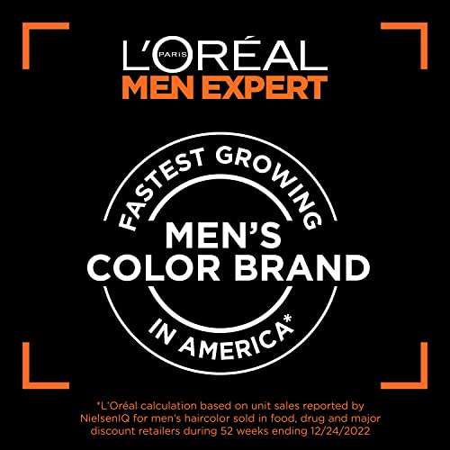 L’Oreal Paris Men Expert One Twist Mess Free Permanent Hair Color, Mens Hair Dye to Cover Grays, Easy Mix Ammonia Free Application, Medium Brown 04, 1 Application