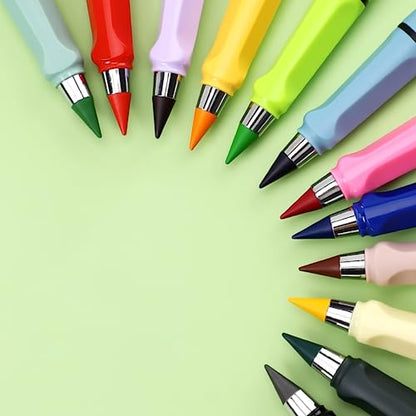 PRODUCTO 48 Palksky Forever Lápices de colores 12 unidades, lápices infinitos para colorear, lápices de metal, lápiz eterno con borrador, juego de lápices de colores, lápiz eterno/lápiz sin tinta/Lapiz Infinito