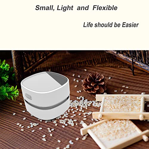 Vishui Upgraded Desk Vacuum Cleaner, Chargable Mini Table Dust Vaccum Cleaner, Cordless Energy Saving High Endurance up to 180mins, Cleaning for Hairs, Crumbs, Computer Keyboard