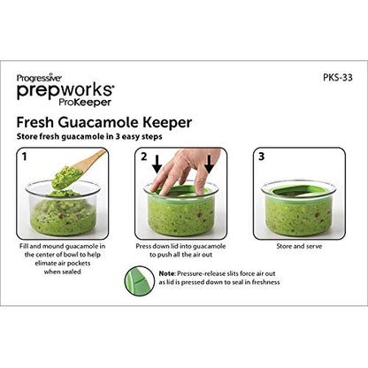 PRODUCTO 500 Progressive International PrepWorks Fresh Guacamole ProKeeper Contenedor de plástico para almacenamiento de cocina con tapa hermética, verde
