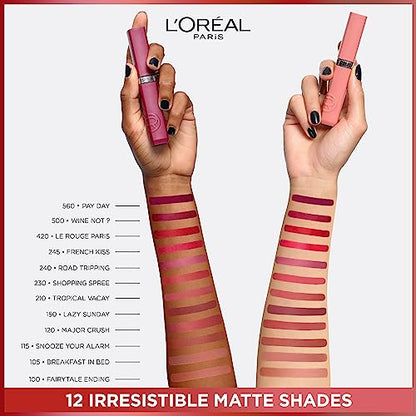 L’Oréal Paris Infallible Matte Resistance Liquid Lipstick, up to 16 Hour Wear, French Kiss 245, 0.17 Fl Oz