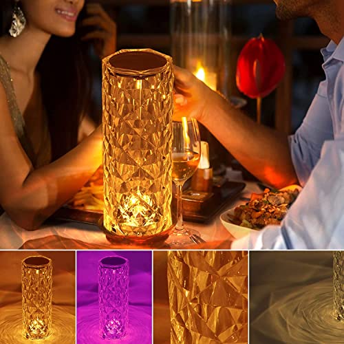 PRODUCTO 179 Lámpara de mesa Lámpara inteligente decorativa acrílica recargable RGB de cristal, lámpara cambiante RGB de 16 colores, carga USB, lámpara de cristal