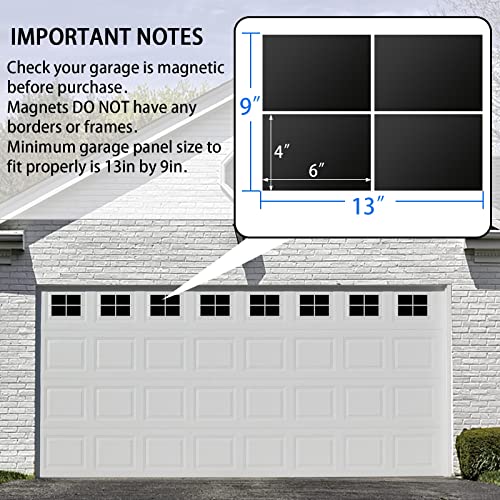 PRODUCTO 461 Eapele Kit de decoración magnética para puerta de garaje que incluye bisagras y manijas de imitación para ventanas, color negro