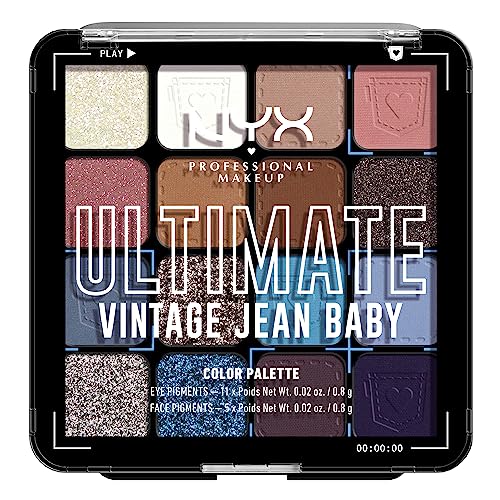 NYX PROFESSIONAL MAKEUP, Ultimate Shadow Palette, Eyeshadow Palette - Vintage Jean Baby