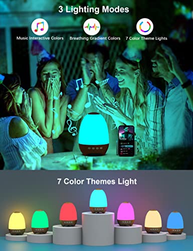Altavoz Bluetooth con luz nocturna táctil, lámpara de mesita de noche regulable de 3 niveles, lámpara RGB que cambia de 7 colores para dormitorio, lámpara de noche LED con puerto de carga rápida tipo C, el mejor regalo para adolescentes, niñas y adultos