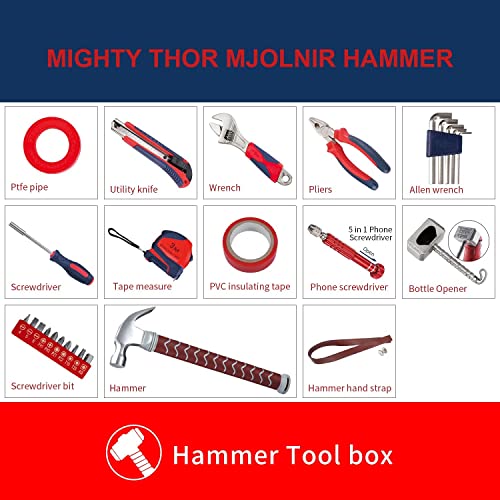 PRODUCTO 228 ACUZIO Thor Hammer Tool Kit Juego de herramientas múltiples de 29 piezas para sus reparaciones diarias