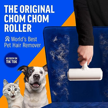 Chom Chom Roller Removedor de pelo para mascotas y rodillo de pelusa reutilizable – ChomChom removedor de pelo para gatos y perros para muebles, sofá, alfombras, ropa y ropa de cama – Herramienta portátil de eliminación de pelo multisuperficie