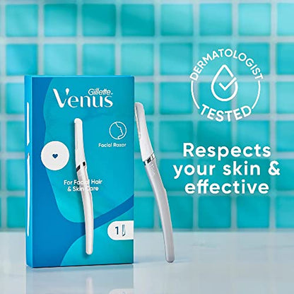 Gillette Venus Dermaplaning Tool, 2 recambios de cuchillas, maquinillas de afeitar faciales maquinillas de afeitar para cejas, faciales exfoliantes, maquinillas de afeitar faciales para mujeres, maquinillas de afeitar faciales ,
