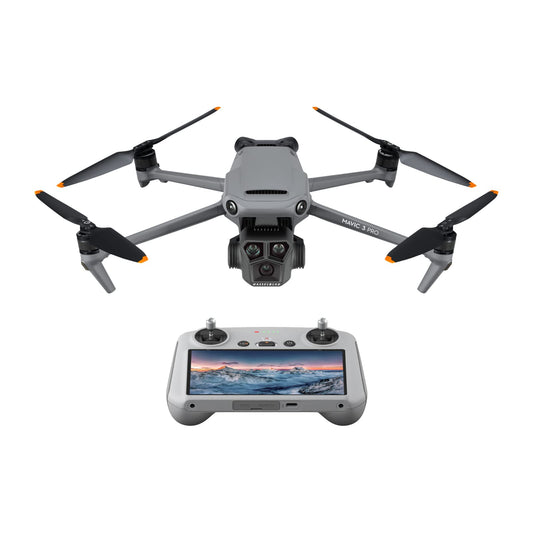 PRODUCTO 278 DJI Mavic 3 Pro con DJI RC (control remoto de pantalla), dron insignia de triple cámara con cámara Hasselblad 4/3 CMOS, tiempo de vuelo de 43 minutos y transmisión de video HD de 15 km, para fotografía aérea profesional