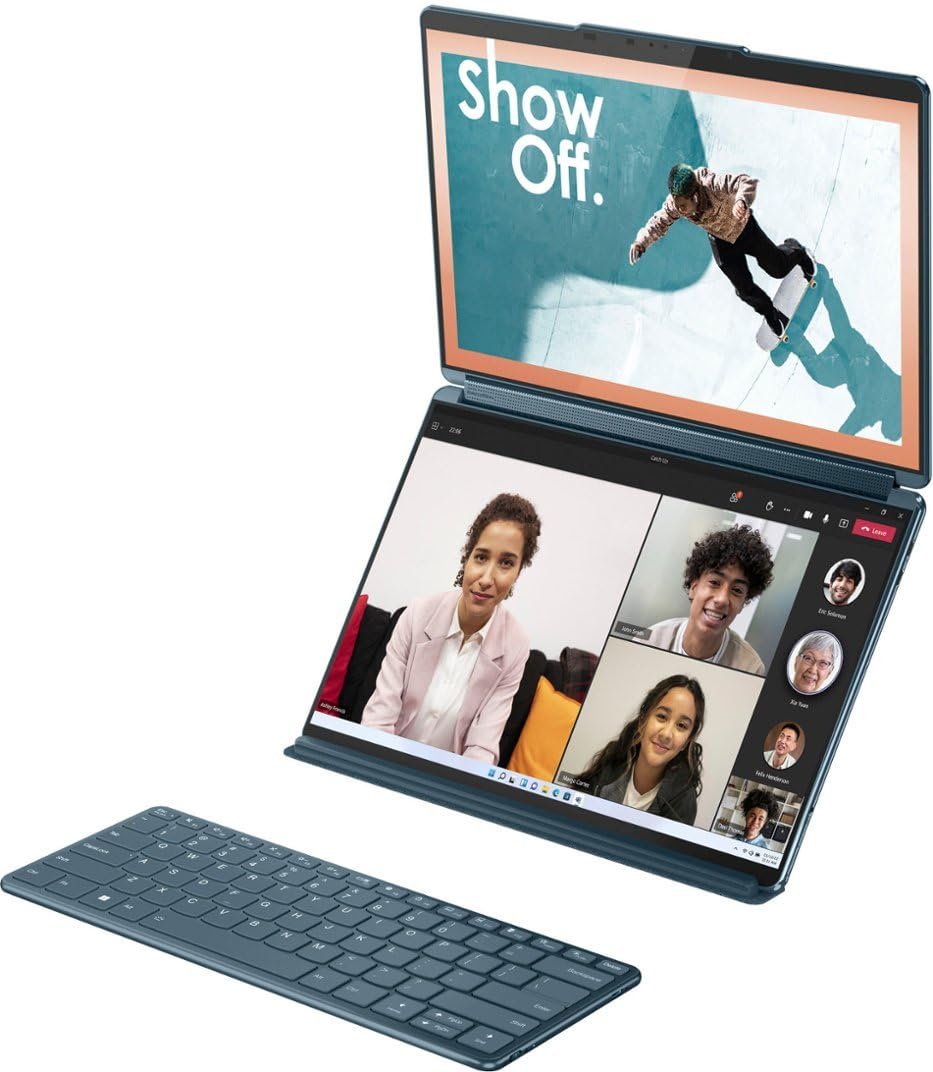 PRODUCTO 515 Mavark Nuevo Yoga Book 9i 2 en 1 13.3" 2.8K Pantalla dual OLED Touch Laptop 13 Gen i7-1355U Stylus Pen 3, teclado inalámbrico, mouse y lápiz óptico con luz (512 GB|32 GB RAM|11 PRO)