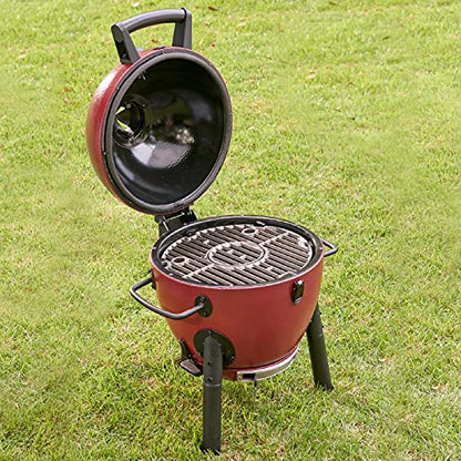 Char-Griller E06614 AKORN Jr. Parrilla de carbón Kamado portátil, color rojo