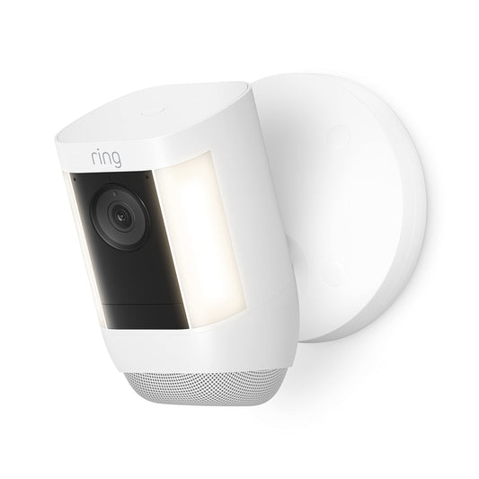 PRODUCTO 282 Ring Spotlight Cam Pro, con cable | Detección de movimiento 3D, conversación bidireccional con Audio+ y Wifi de doble banda (versión 2022) - Blanco