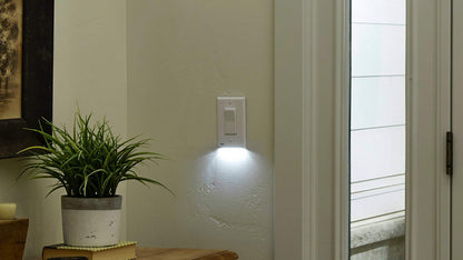 PRODUCTO 512 Single - SnapPower SwitchLight - Luz nocturna LED - Para interruptores de luz unipolares - Placa de interruptor de luz con luces nocturnas LED - Ajuste de brillo - Sensor de encendido/apagado automático - (Toggle, blanco)