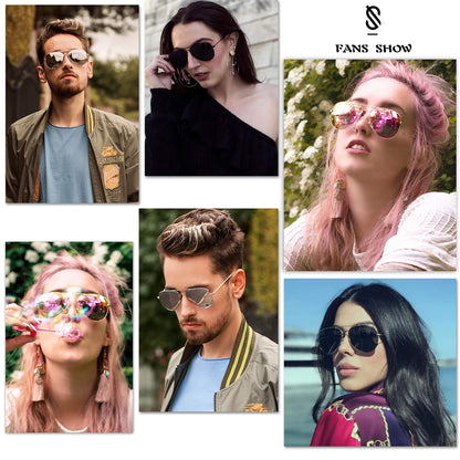 PRODUCTO 606-2 SOJOS Gafas de sol polarizadas de aviador clásicas para hombres y mujeres estilo retro vintage, dorado/gris degradado