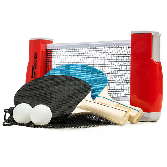 PRODUCTO 387 Franklin Sports Table Tennis to Go Juego de red de ping pong portátil - Cualquier mesa ajustable, (2) paletas de ping pong + (2) pelotas de ping pong incluidas - Juego de tenis de mesa para 2 jugadores