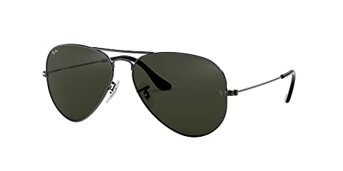 Ray-Ban RB3025 Classic Aviator Sunglasses, Gunmetal/G-15 Green, 58 mm