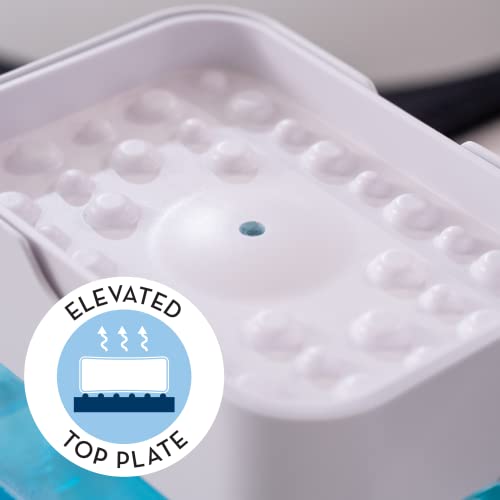 S&T INC. Dispensador de jabón para platos y soporte de esponja para fregadero de cocina con características mejoradas, esponja incluida, 13 onzas, blanco mate