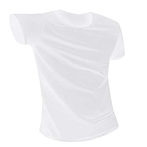 Discountstore145 Camisetas para Hombre, Anti-Sucio, Impermeable, Color sólido, Camiseta para Hombre, Manga Corta Suave, Top de Secado rápido, Blanco M