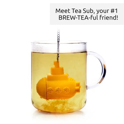 OTOTO Tea Sub Tea Steeper- Cute Tea Infuser for Loose Tea- Silicone Tea Infuser- Yellow Submarine Tea Holder, Loose Leaf- Tea Infusers For Loose Tea, Cute Kitchen Gadget