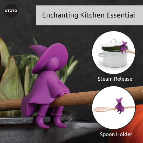 OTOTO Agatha Spoon Holder for Stove Top - Witchy Gifts for Homecooks - Spatula Holder and Cooking Spoon Rest for Stove Top and Kitchen Counter - Heat-Resistant, BPA-Free Fun Cooking Gadgets