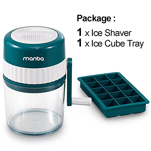 MANBA Máquina de afeitar de hielo y cono de nieve - Trituradora de hielo portátil premium y máquina de hielo raspado con bandejas de cubitos de hielo gratis - Sin BPA
