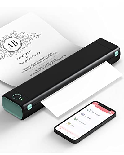 Phomemo Impresora compacta portátil inalámbrica para viajes, [nueva] impresora térmica móvil M08F-Letter Bluetooth compatible con carta estadounidense de 8,5" x 11", sin tinta, compatible con teléfonos y portátiles Android e iOS