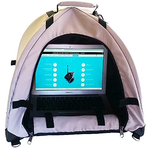 Laptop Tent Sun Shade & Water-Resistant Laptop Bag with Glare Shield, Shoulder Strap, Portable Case for Working Outside | Foldable | Privacy Cover Hood | Heat & Light Reflective Outdoor UV Material