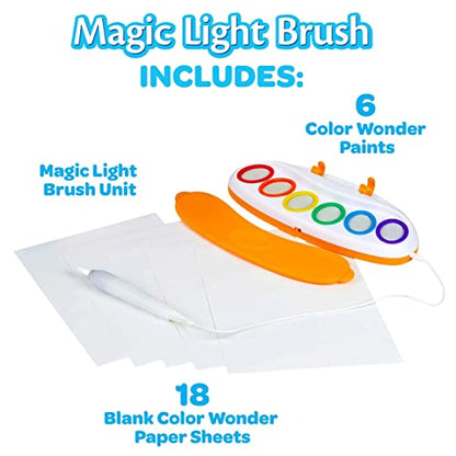 Crayola Color Wonder Magic Light Brush, pintura sin ensuciar, regalo para niños, 3, 4, 5, 6