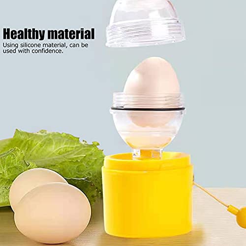 Batidora manual de yema de huevo, extractor manual de homogeneizador de huevos, máquina multifuncional para hacer huevos dorados para huevos pequeños y grandes, batidora de huevos con cuerda para tirar sin romper los huevos
