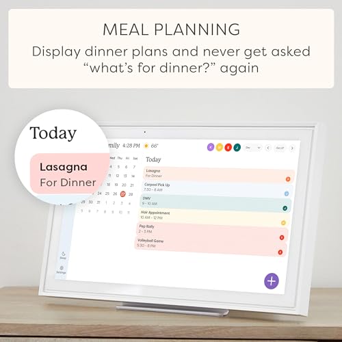 PRODUCTO 351 Calendario Skylight: Calendario digital de 15 pulgadas y tabla de tareas, pantalla interactiva táctil inteligente para horarios familiares - Soporte de pared incluido