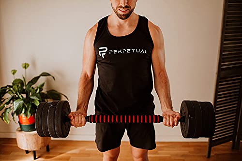 PERPETUAL Juego de mancuernas con barra con biela 10 kg/22 lb - Mancuernas ajustables, juego de entrenamiento para hombres y mujeres. Entrenamiento corporal Gimnasio en casa (10 kg/22 lb)