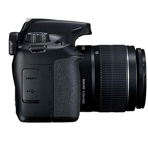 Cámara DSLR Canon EOS Rebel T100 (EOS 4000D) con lente de zoom EF-S 0.709-2.165 in F/3.5-5.6 + tarjeta de memoria de 64 GB, estuche, parasol, Grip-Pod, filtro Paquete de fotografía profesional (renovado)