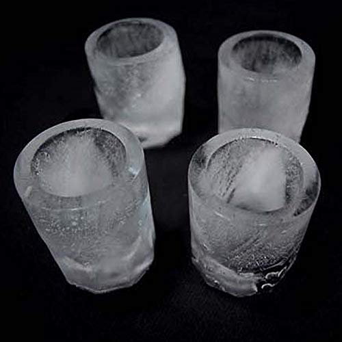 PRODUCTO 85 Moldes/bandejas de hielo de silicona para vaso de chupito para congelador con 4 cavidades, cubitos de hielo de vaso de whisky reutilizables, capacidad para 1oz cada uno, 1,3 pulgadas