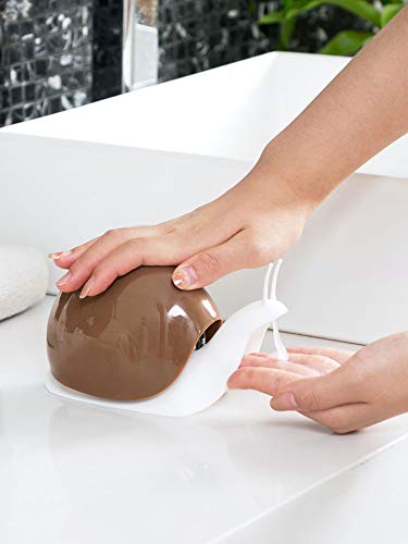Lindo dispensador de jabón de caracol para cocina, baño, etc. (120 ml) (marrón)