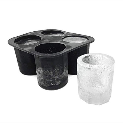 PRODUCTO 85 Moldes/bandejas de hielo de silicona para vaso de chupito para congelador con 4 cavidades, cubitos de hielo de vaso de whisky reutilizables, capacidad para 1oz cada uno, 1,3 pulgadas