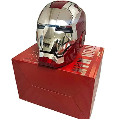 YONTYEQ Iron-man MK 5 Casco Usable Electrónico Abierto/Cerrado Máscara Iron-man Juguetes para Niños Cumpleaños Regalo De Navidad (Plata)