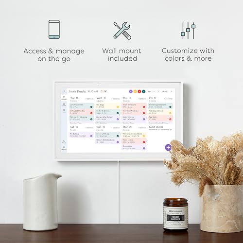 PRODUCTO 351 Calendario Skylight: Calendario digital de 15 pulgadas y tabla de tareas, pantalla interactiva táctil inteligente para horarios familiares - Soporte de pared incluido