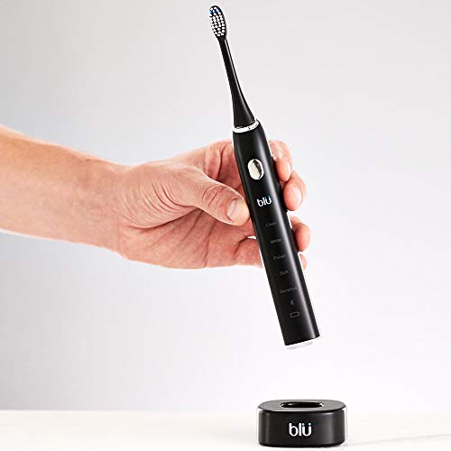 Blu Smart Cepillo de dientes eléctrico, Sonic Power cepillo de dientes con aplicación interactiva de seguimiento en vivo para adultos (negro)